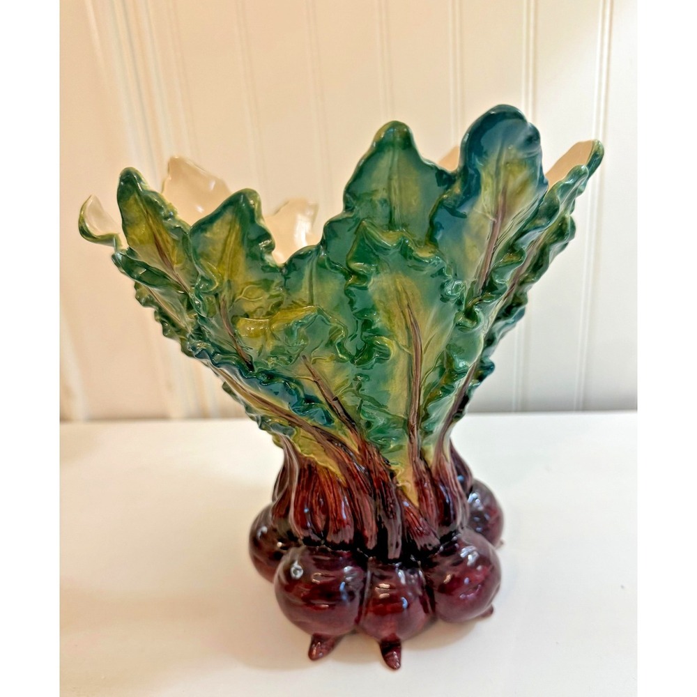 18 Carrots Laura Kelly Beet Bunch Vase Utensil Holder Blue Sky Clayworks - Picture 3 of 6